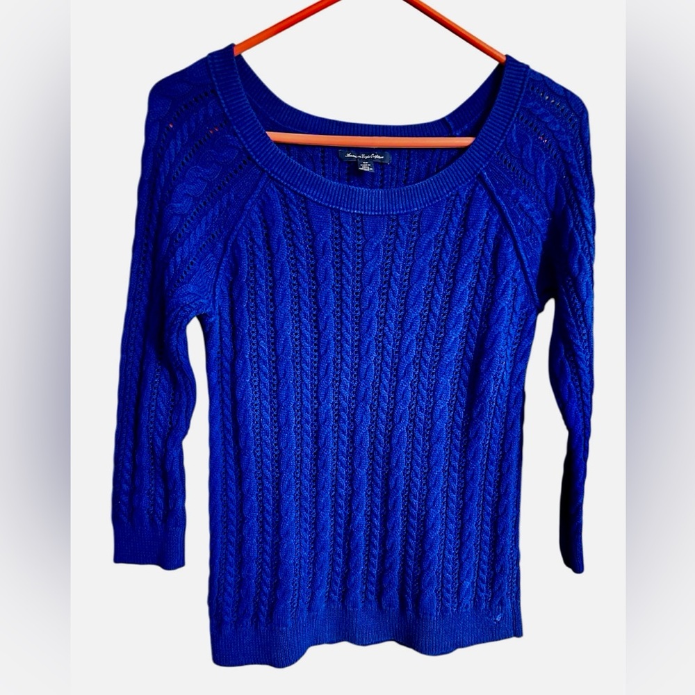 Hostess Pick 💥☄️🥳 American Eagle Outfitters Blue Cable Knit Sweater